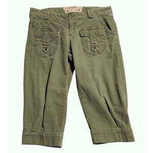 Anthropologie Hei Hei Capri Pants Army Green Corduroy Size 6